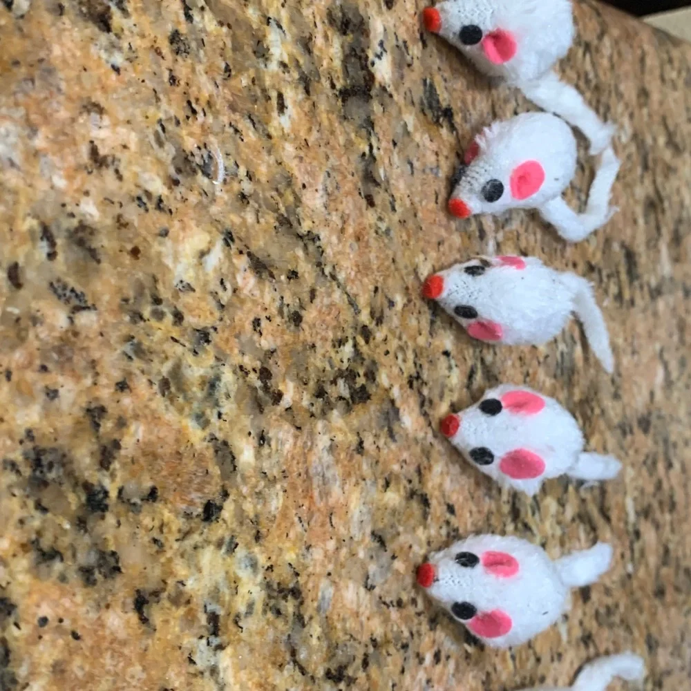 11 like new Set of White and Pink Toy 🐁 mice for cats with catnip inside, must !